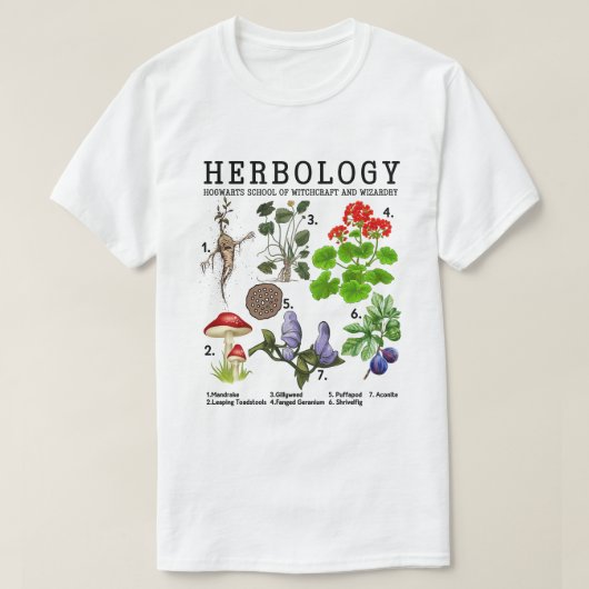 ヘルボロジー植物Tシャツクルーネックフード付きスウェットシャツ Tシャツ (デザイン正面)