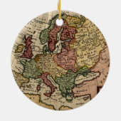 ヘルマンの情婦によるヨーロッパの好古家1721の地図 セラミックオーナメント (裏面)