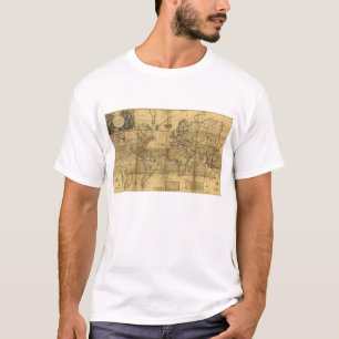 ヘルマンの情婦(1719年)による全世界地図 Tシャツ