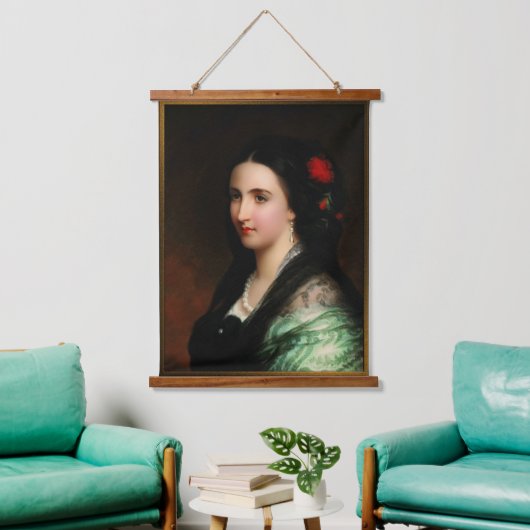 ヘルマン・ウィンターハルターによるメキシコのカロタ皇后 吊り下げ型タペストリー (リビング)