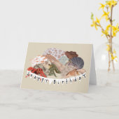 ヘルミットカニ誕生日カード カード (黄色い花)