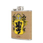 ヘルムとマントルを持つコンティヘラルディックシールド フラスク (左)