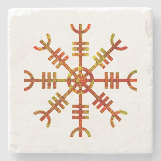 ヘルムオブアウェノルズバイキングシンボル ストーンコースター (正面)