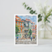 ヘルムシュテットドイツ有名な旅行プレイスウォーターカラー ポストカード (スタンド正面)