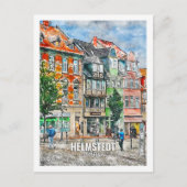 ヘルムシュテットドイツ有名な旅行プレイスウォーターカラー ポストカード (正面)