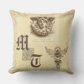 ヘルメスアンティークバロックエレガントモノグラム クッション (正面)