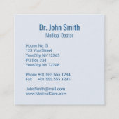 ヘルメスロッドCaduceusブルーウォーターリップルメディカル スクエア名刺 (裏面)