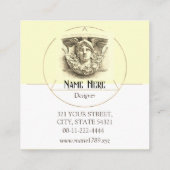 ヘルメスヴィンテージミニマルモノグラム芸術的ベージュ スクエア名刺 (裏面)