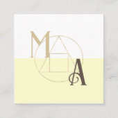 ヘルメスヴィンテージミニマルモノグラム芸術的ベージュ スクエア名刺 (正面)