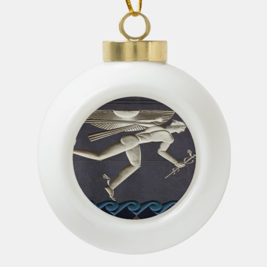 ヘルメス – NYCのギリシャの神々のヘラルド セラミックボールオーナメント (正面)