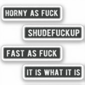 ヘルメッおもしろいトステッカーパック(黒) シール (正面)