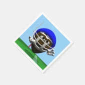 ヘルメットおもしろいの中の漫画のサッカー スタンダードカクテルナプキン (角)