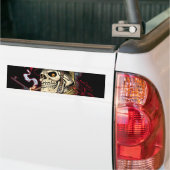 ヘルメットが付いている空輸か海洋の落下傘兵のスカル バンパーステッカー (トラック上)