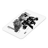 ヘルメットに水を被った炎を上げる警察 マグネット (左側)