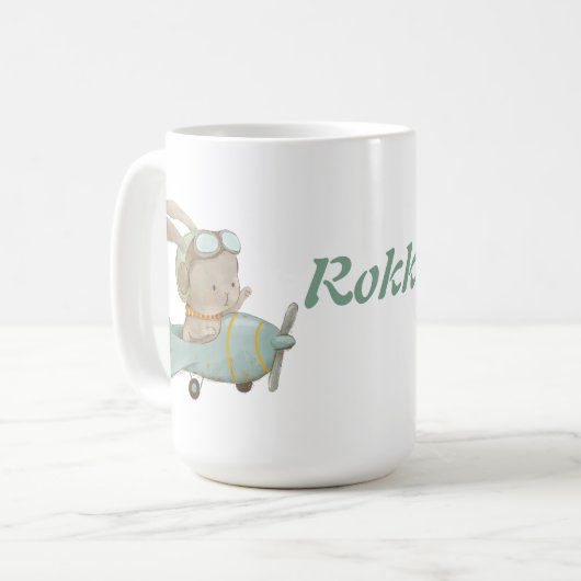 ヘルメットの可愛いパイロット コーヒーマグカップ (正面左)