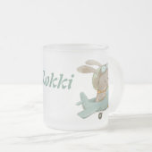 ヘルメットの可愛いパイロット フロストグラスマグカップ (正面右)