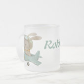 ヘルメットの可愛いパイロット フロストグラスマグカップ (正面左)