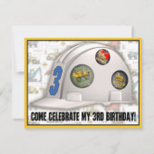 ヘルメットの建築の第3誕生会の招待 招待状 (正面)