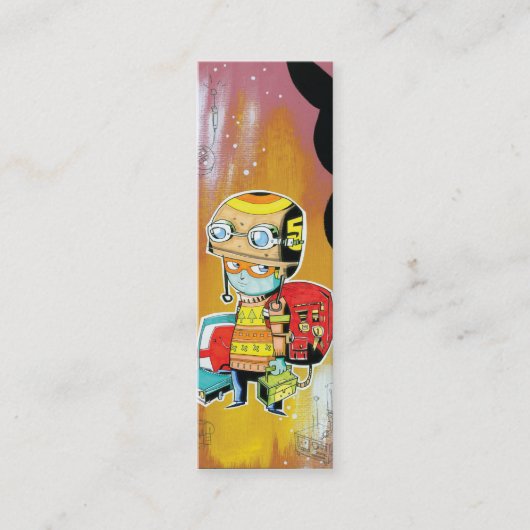 ヘルメットの男の子のプロフィールカード スキニー名刺 (正面)