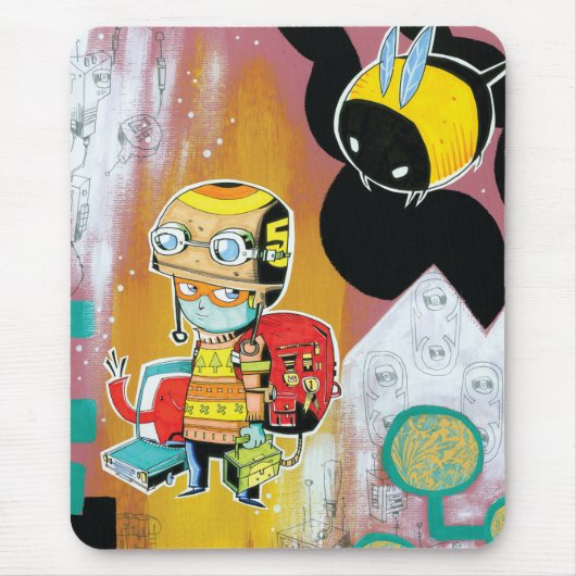 ヘルメットの男の子のマウスパッド マウスパッド (正面)