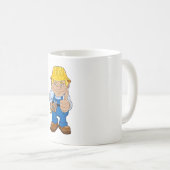 ヘルメットをかぶった労働者 コーヒーマグカップ (正面右)
