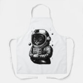 ヘルメットをかぶった宇宙探検猫 - エプロン (正面)
