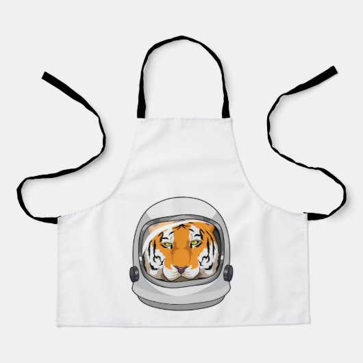 ヘルメットをかぶった宇宙飛行士のトラ エプロン (正面)