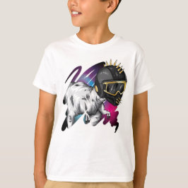 ヘルメットをかぶった恐竜 Tシャツ
