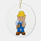 ヘルメットを持つ労働者 セラミックオーナメント (左)