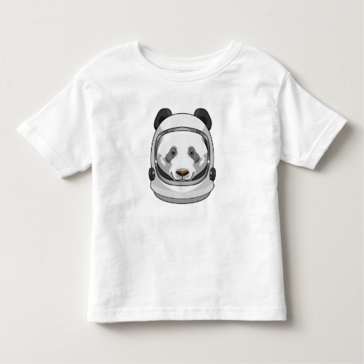 ヘルメットを被った宇宙飛行士としてのパンダ トドラーTシャツ (正面)