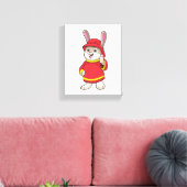 ヘルメットを被った消防士としてのウサギ キャンバスプリント (インサイチュ (リビング))