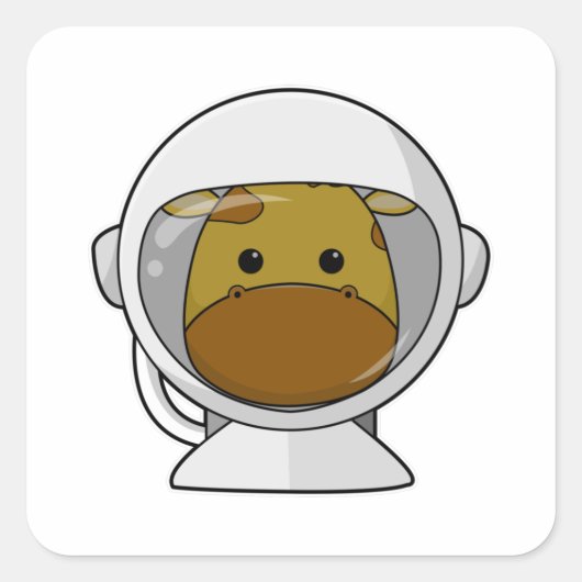 ヘルメットを装着した宇宙飛行士としてのキリン スクエアシール (正面)
