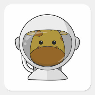 ヘルメットを装着した宇宙飛行士としてのキリン スクエアシール