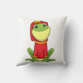 ヘルメットを装着した消防士としてのカエル クッション (裏面)