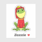 ヘルメットを装着した消防士としてのカエル シール