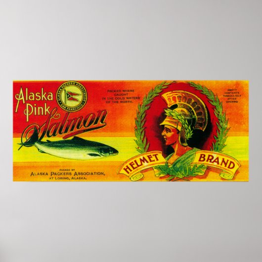 ヘルメットサーモン缶ラベル付け, AK ポスター (正面)