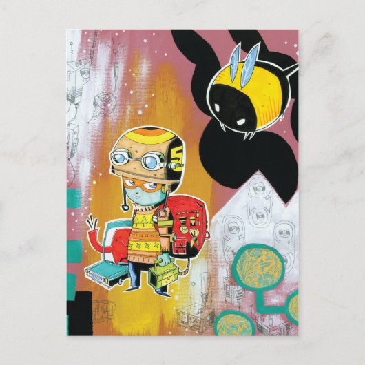 ヘルメットボーイはがき ポストカード (正面)