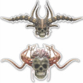 ヘルメット付き悪魔スカル シール (正面)