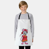 ヘルメット付き消防士としてマウス エプロン (着用した状態)