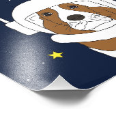 ヘルメット付き猟犬宇宙動物 フォトプリント (角)