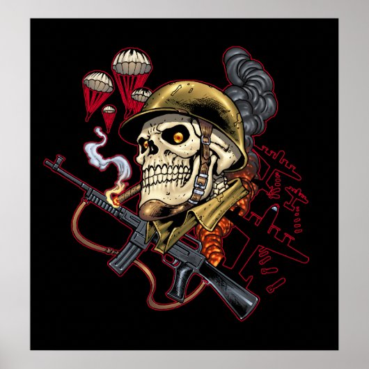 ヘルメット付き空中または海洋パラトパースカル ポスター (正面)