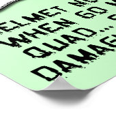 ヘルメット脳損傷おもしろいATVクワッドポスターサイン ポスター (角)