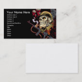 ヘルメット、飛行機および爆弾が付いているスカル 名刺 (正面/裏面)