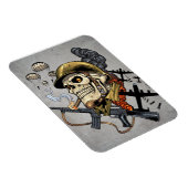 ヘルメット、飛行機、爆弾を装備したスカル マグネット (右側)