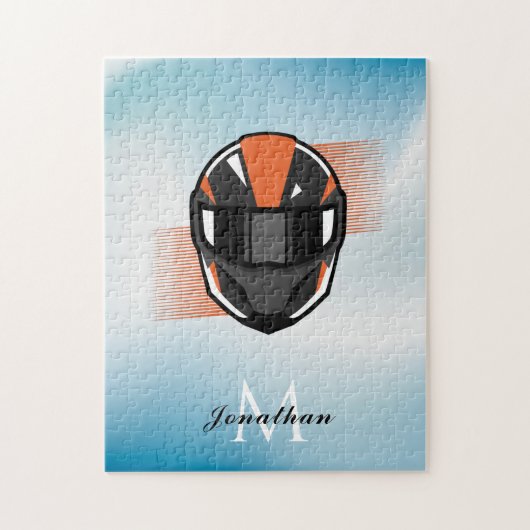ヘルメッモダントレーシング名前をカスタムするグラデーション ジグソーパズル (縦)