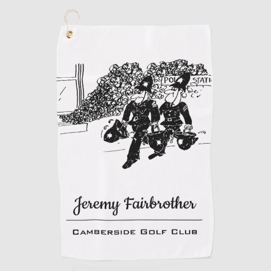 ヘルメ運ットの英国警察 ゴルフタオル (正面)