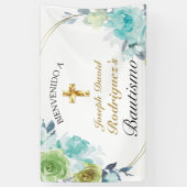 ヘルモソアズールフローラオロクルズバウティスムビエンヴェニド 横断幕 (縦)