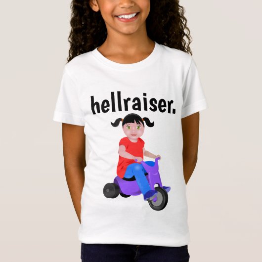 ヘルレおもしろいーザーの女の子KIDS Tシャツ (正面)