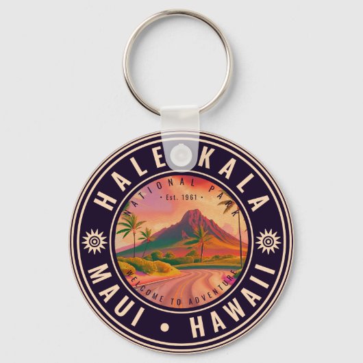 ヘレアカラナショナルパークマウイロードボルケーノヴィンテージ キーホルダー (正面)