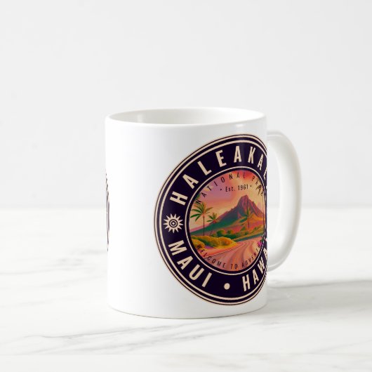 ヘレアカラナショナルパークマウイロードボルケーノヴィンテージ コーヒーマグカップ (正面右)